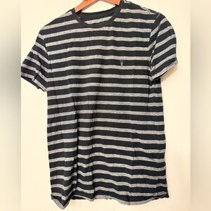 All Saints Black and Gray Striped Men's Shirt